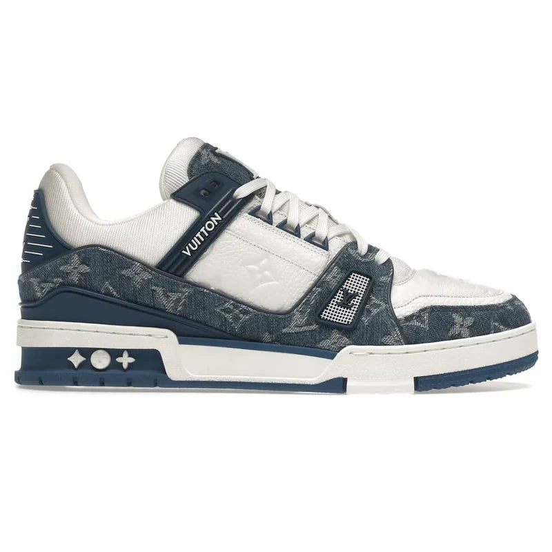 LV TRAINER MONOGRAM 牛仔布 白色 蓝色